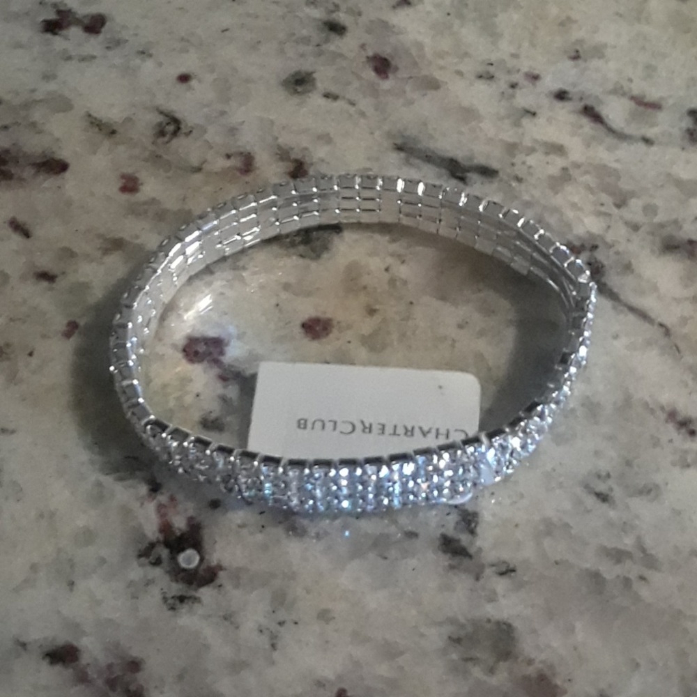 3 Row CLR/Silver stretch bracelet
